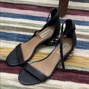 Steve Madden Black Heels with Gold Studs